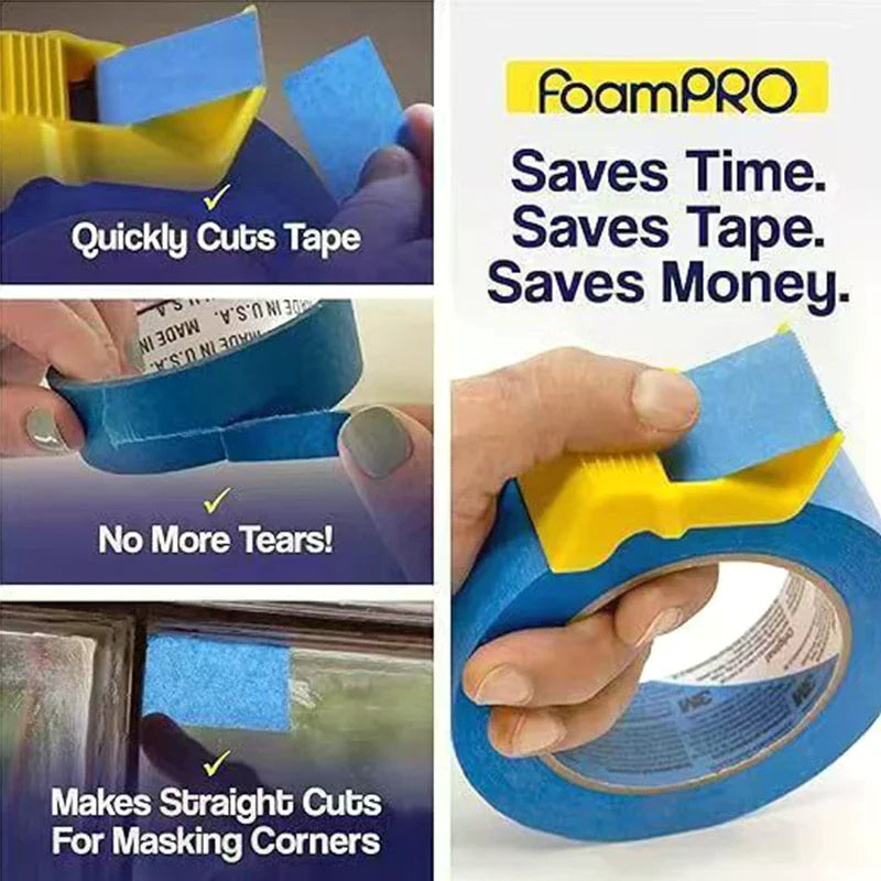 3pc Tape Dispenser With Cutter For Painting Accessories Effortless Tape Cutting Multi Size Packer Divider Work Efficiency Tool Oasis Select