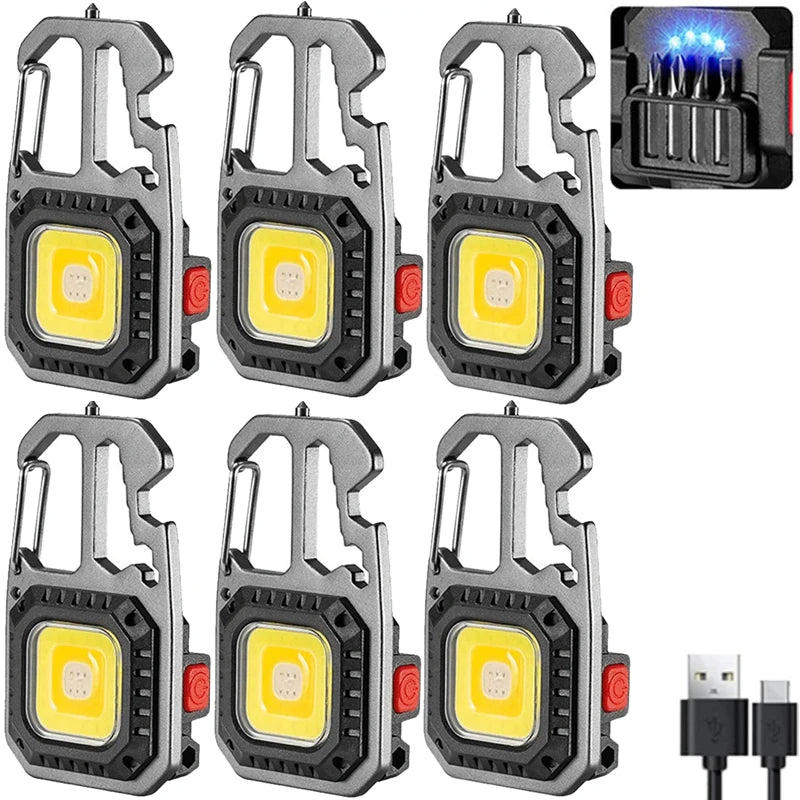 Mini LED Keychain Flashlight USB-C Rechargeable & Window Hammer