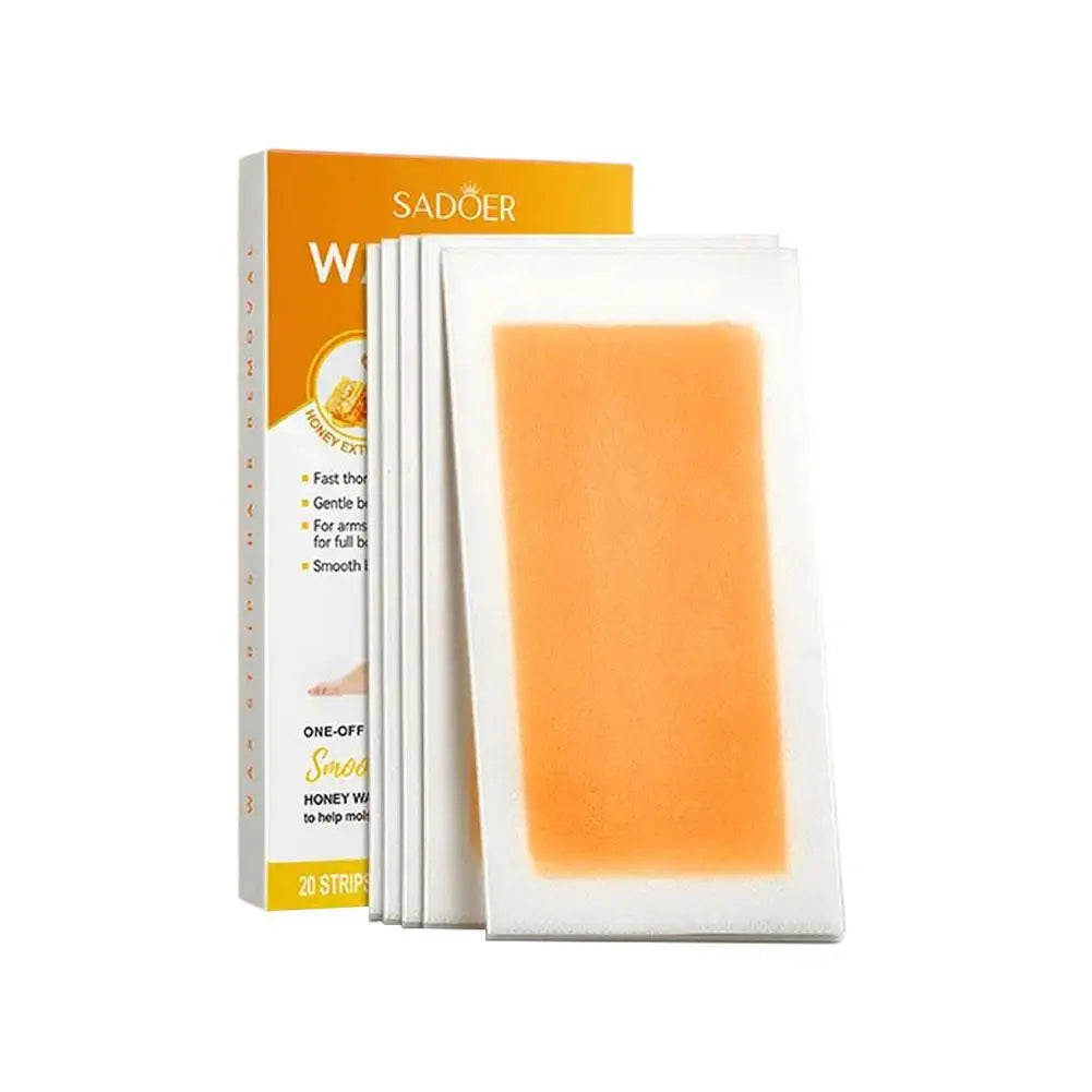 Hair Removal Wax Strips for Face/Body/Bikini - 10 Counts=1 Box Aloe Vera Honey Rose Mild Double-Sided Hair Removing Wax Strips Oasis Select honey