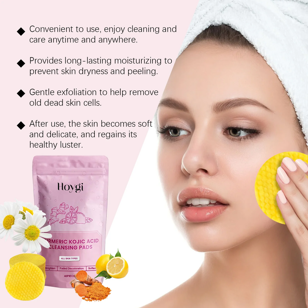 Turmeric Kojic Acid Cleansing Pads – Brighten, Exfoliate & Clear Pores