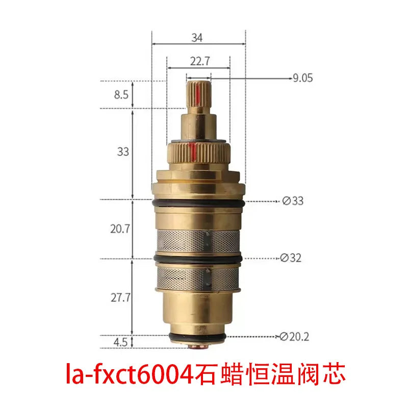 Brass Shower Thermostatic Cartridge Replacement Kit - Bathroom Water Temperature Control Mixer Valve Bar Faucet Repair Oasis Select La-fxct6004