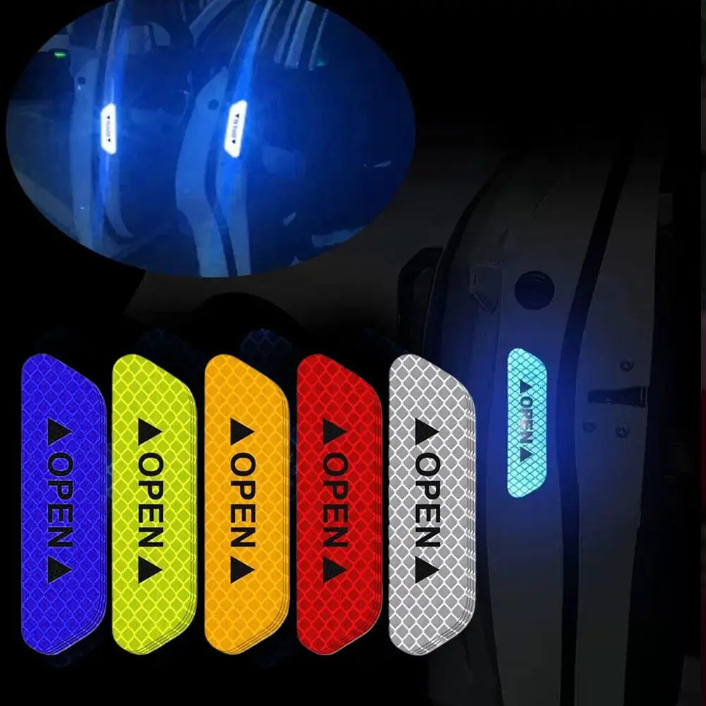 4-Pack Night Reflective Car Door Safety Warning Stickers