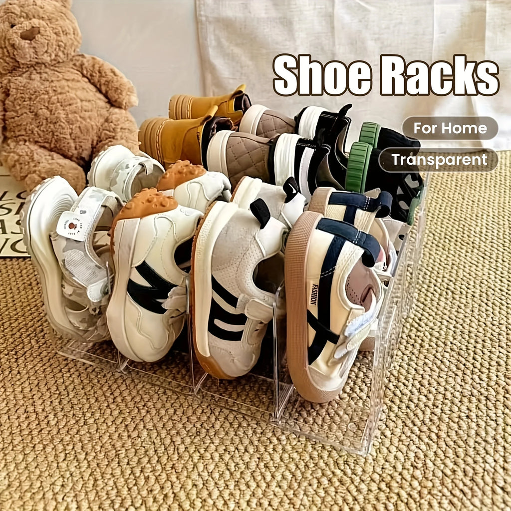 Transparent Plastic Baby Shoe Rack Space Saving Multi Layer Free Standing Shoe Organizer For Entryway Closet Home Storage Oasis Select