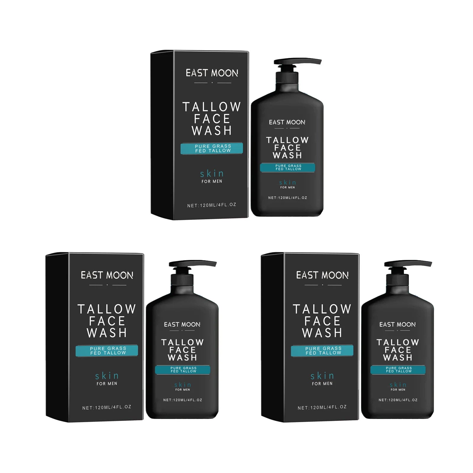 Men's Daily Face Wash Deep Cleansing Pore Oil Control Remove Acne Blackhead Brightening Facial Cleanser for Refreshed Skin Oasis Select 3 x 120ml Boxed