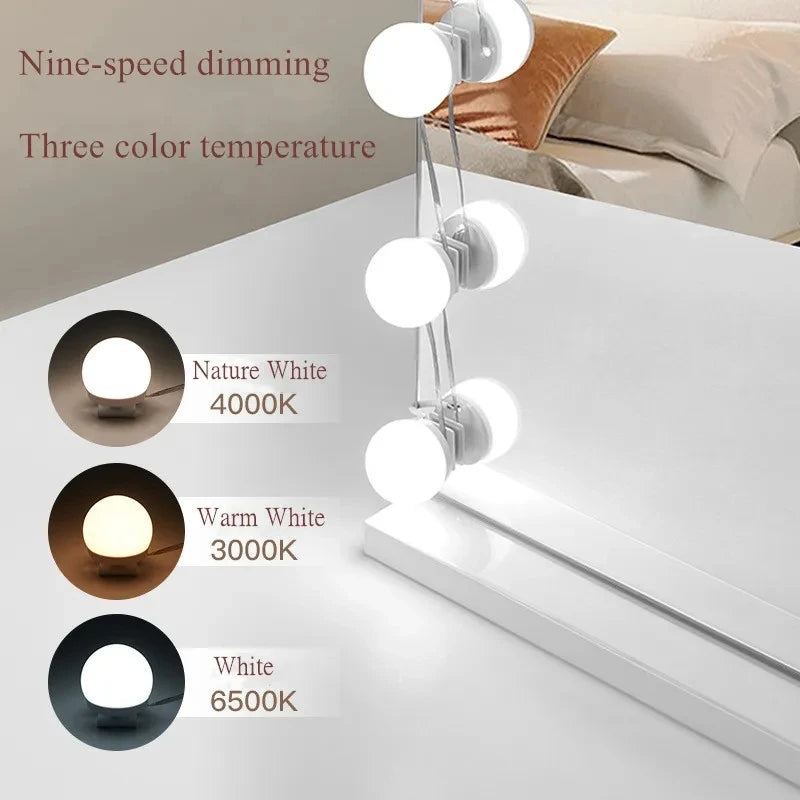 Makeup Mirror LED Light Bulbs Vanity Lights USB 12V Bathroom Dressing Table Lighting Dimmable LED Vanity Light For Mirror Light Oasis Select