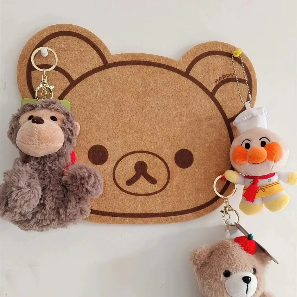 Cartoon Brown Bear Wall Sticker Message Board Cute Rilakkumas Bear Felt Board Photos Wall Board Dolls Hanging Board Wall Decor Oasis Select