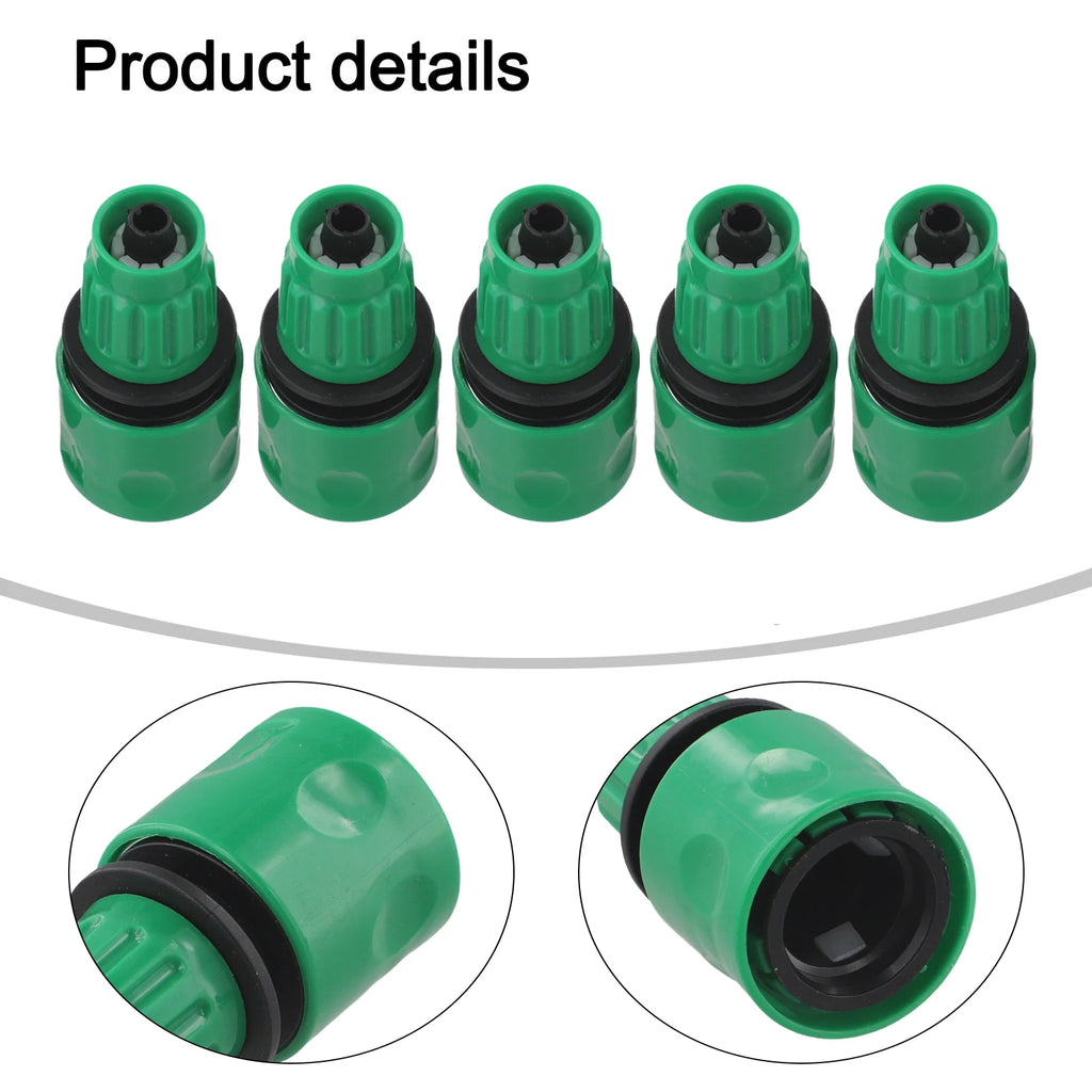 5pcs One-Way Quick Connector 3/8" Garden Watering Hose Irrigation Connector Water Pipe Connection Garden Agriculture Accessories Oasis Select