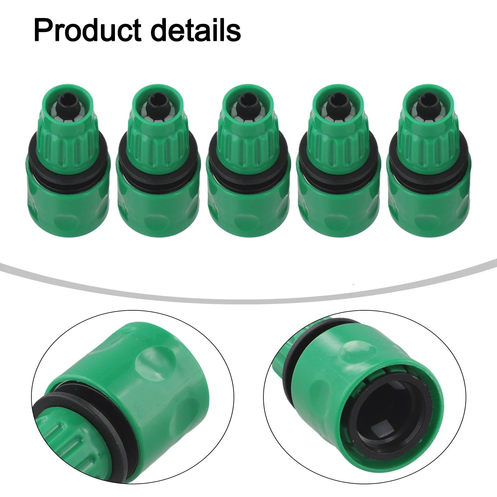 5pcs One-Way Quick Connector 3/8" Garden Watering Hose Irrigation Connector Water Pipe Connection Garden Agriculture Accessories Oasis Select
