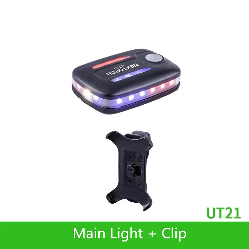 LED Shoulder Warning Light | Gravity Sensor Red Blue Flash Lamp