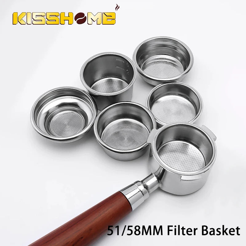 Espresso Filter Basket 51mm 58mm – 1/2/4 Cup Replacement Espresso Filter Basket Oasis Select
