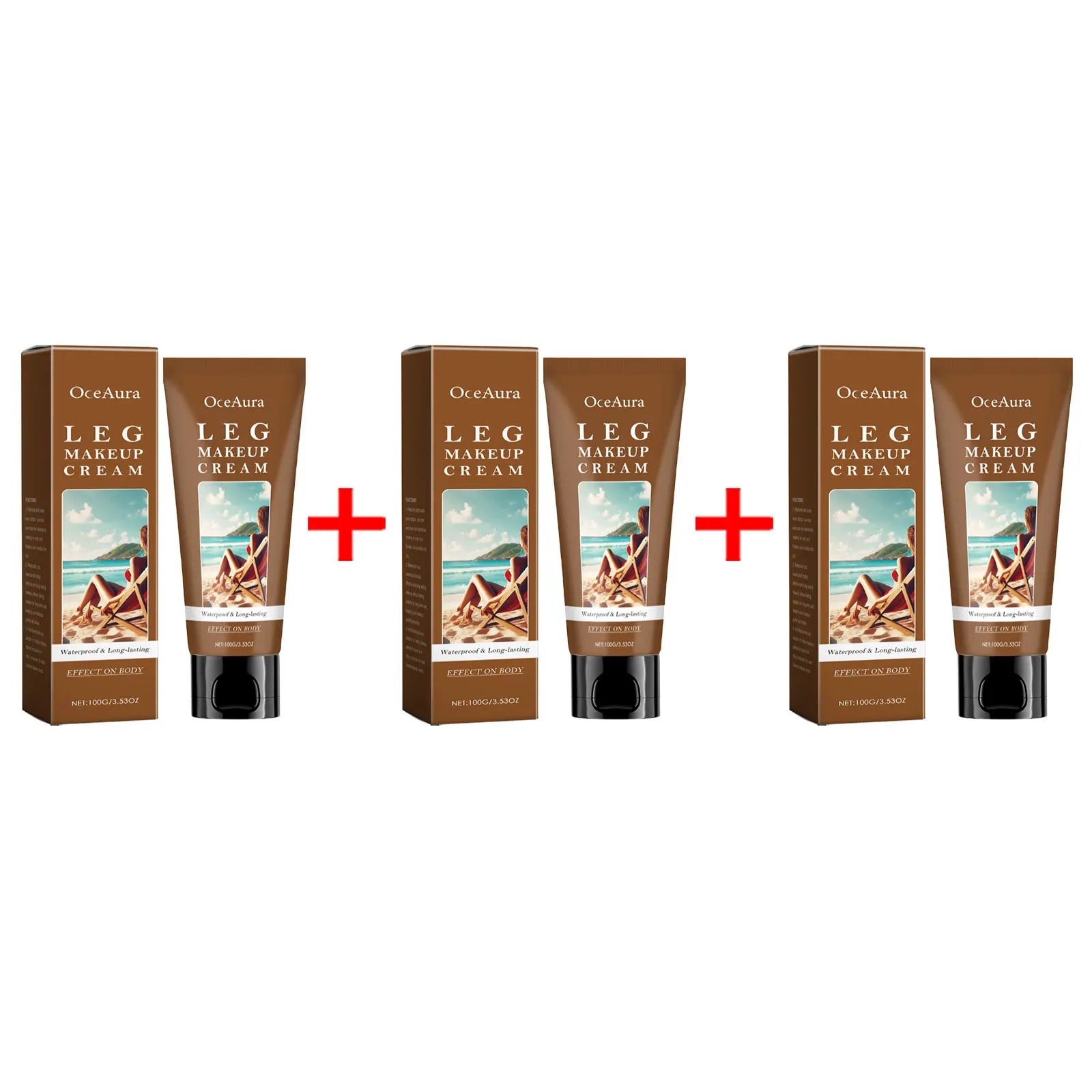 OceAura Leg Makeup Lotion – Waterproof Body Foundation Body Foundation Lotion Oasis Select B X 3PCS