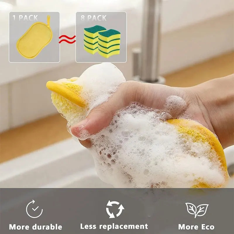5pcs Multi-Functional Sponge Wipes - Washable & Reusable Kitchen & Bathroom Cleaning Brushg Tools, Dishwashing Accessories Oasis Select
