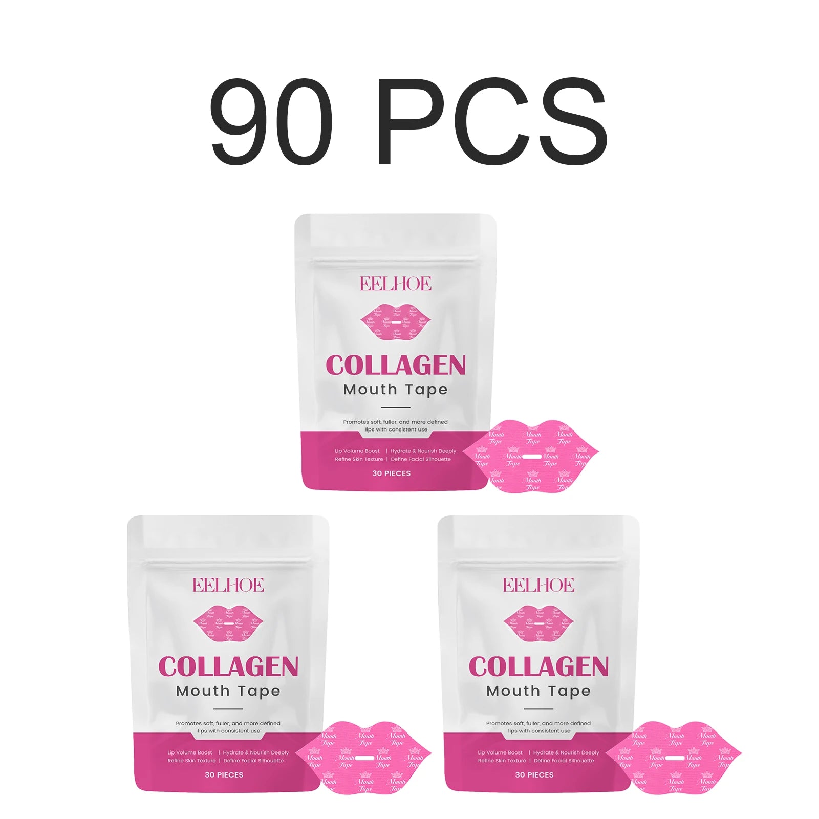 Mouth Tape Lip Care Sleeping Patch Hydrating Moisturizing Collagen Hyaluronic Acid Soft Breathable Lips Night Mask 30 Patches Oasis Select 90 PCS