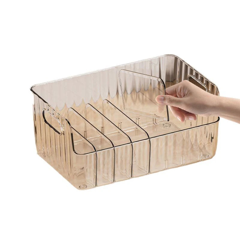 Storage Box With Partitions Refrigerator Organizer Bin Plastic Food Storage Organizer Tapes, Books, Seasoning Bags Storage Boxes Oasis Select