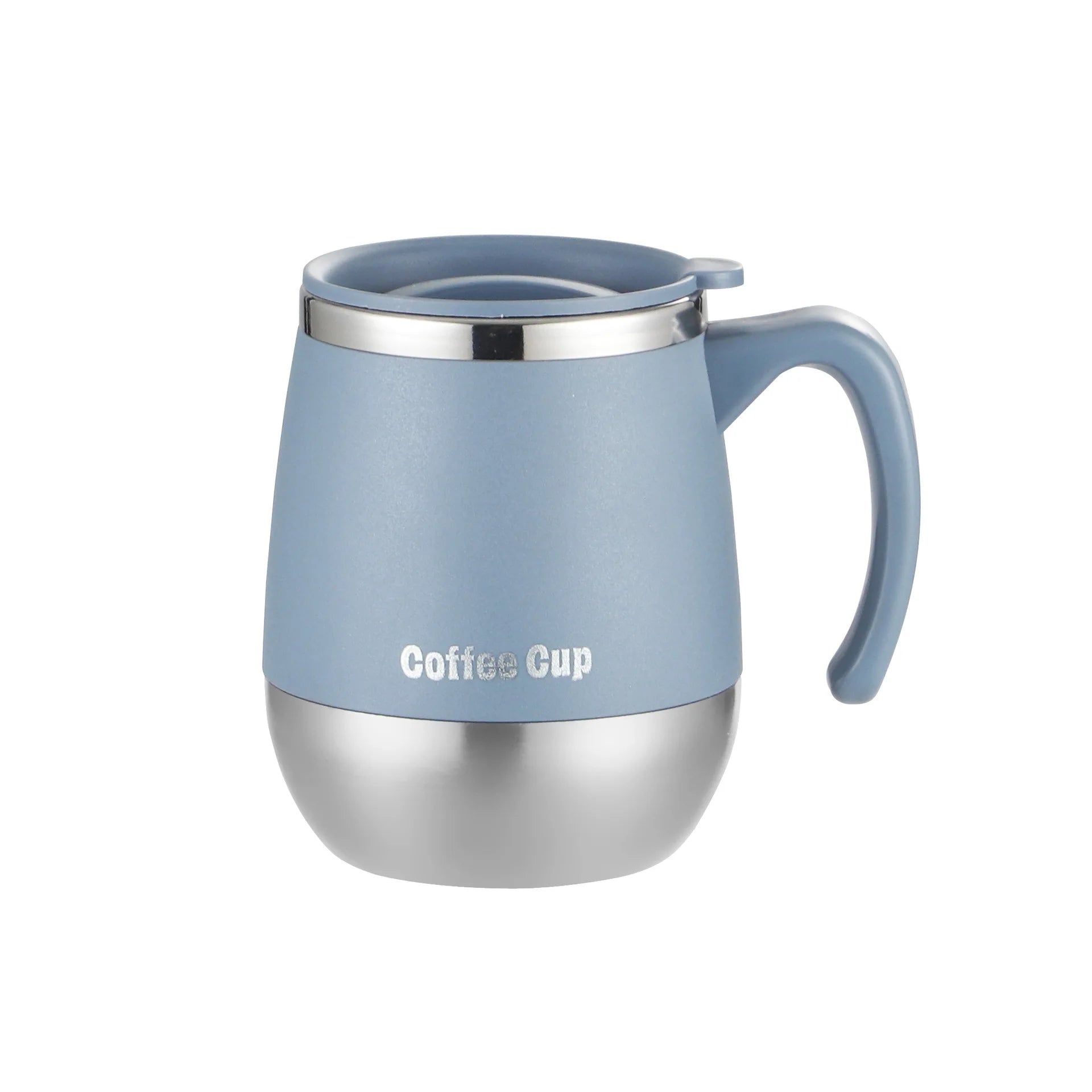 500ml Insulated Stainless Steel Coffee Mug with Lid, Double-Wall Vacuum Thermal Cup for Hot and Cold Drinks, for Home, Outdoor Oasis Select Blue 500ml