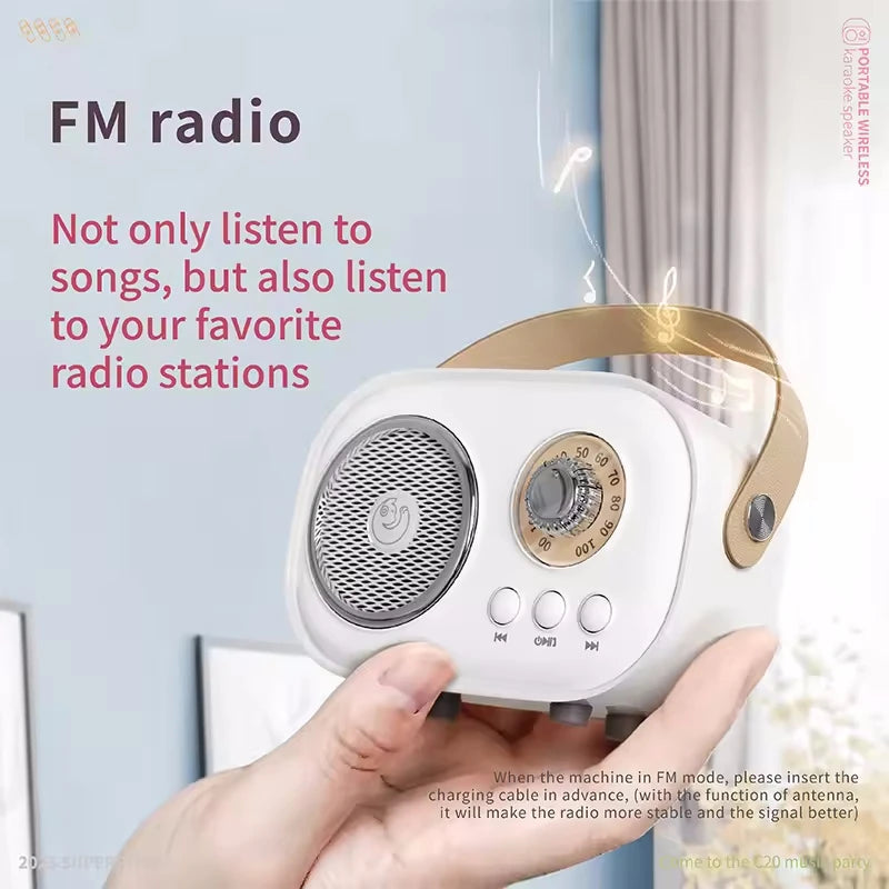 Portable Karaoke Bluetooth Speaker & Wireless Microphone | FM