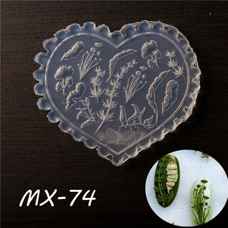 1/3Pcs 3D Nail Silicone Carving Mold Snake DIY Nail Decoration Art Nail Beauty Charm Silicone Nail Mold Nail Nails Products Oasis Select MR-09