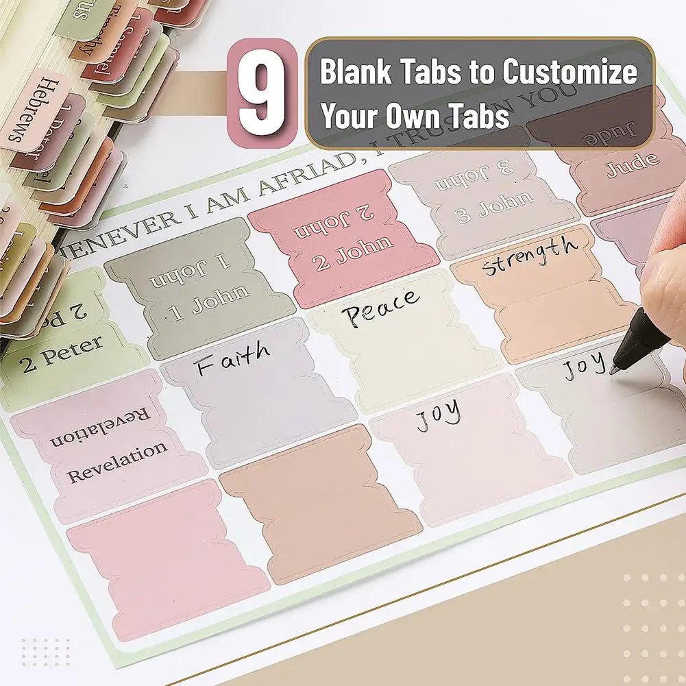 5/6 Sheets Bible Index Label Sticker Writable Self-adhesive Paper Tabs Bible Index Tabs for Read Bookmark Stickers Study Tool Oasis Select