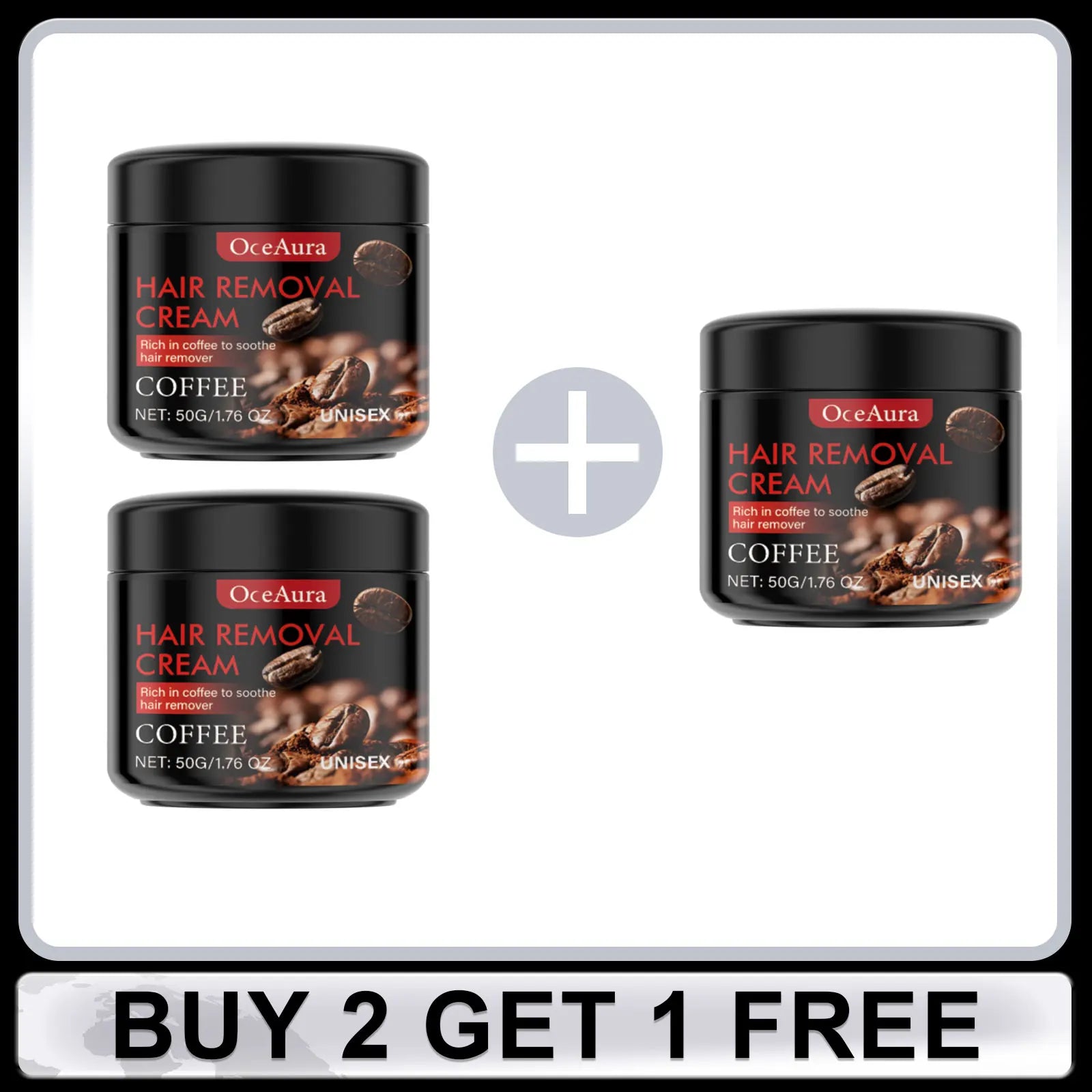 Coffee Hair Removal Cream for Men Underarm Armpit Leg Painless Hair Removal Prevent Regeneration Depilatory Hair Repair Care 50g Oasis Select Buy 2 Get 1 Free