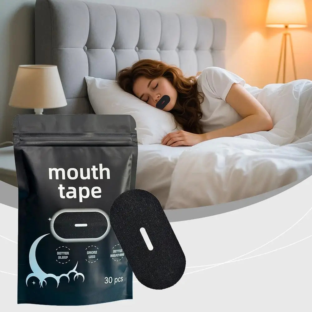 30PCS Sleeping Nose and Mouth Strips Keep Mouth Close Prevent Snoring Gentle Sleep Strip Breathable and Elastic Fabric Oasis Select