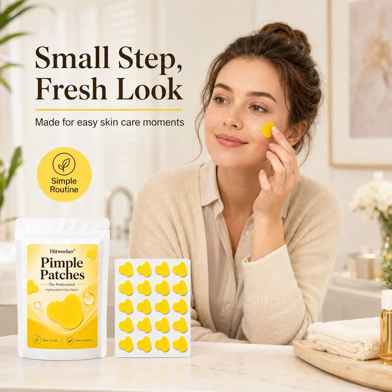 40/100PCS Hydrocolloid Patch Set for Daily Skin Care, Soft Feel, Easy Placement, Portable Pack for Home, Travel & Night Routine Oasis Select