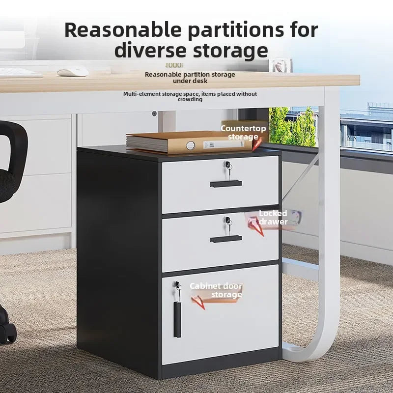 Multi-functional File cabinet with lock Office wooden mobile storage cabinet Drawer cabinet with wheel Oasis Select
