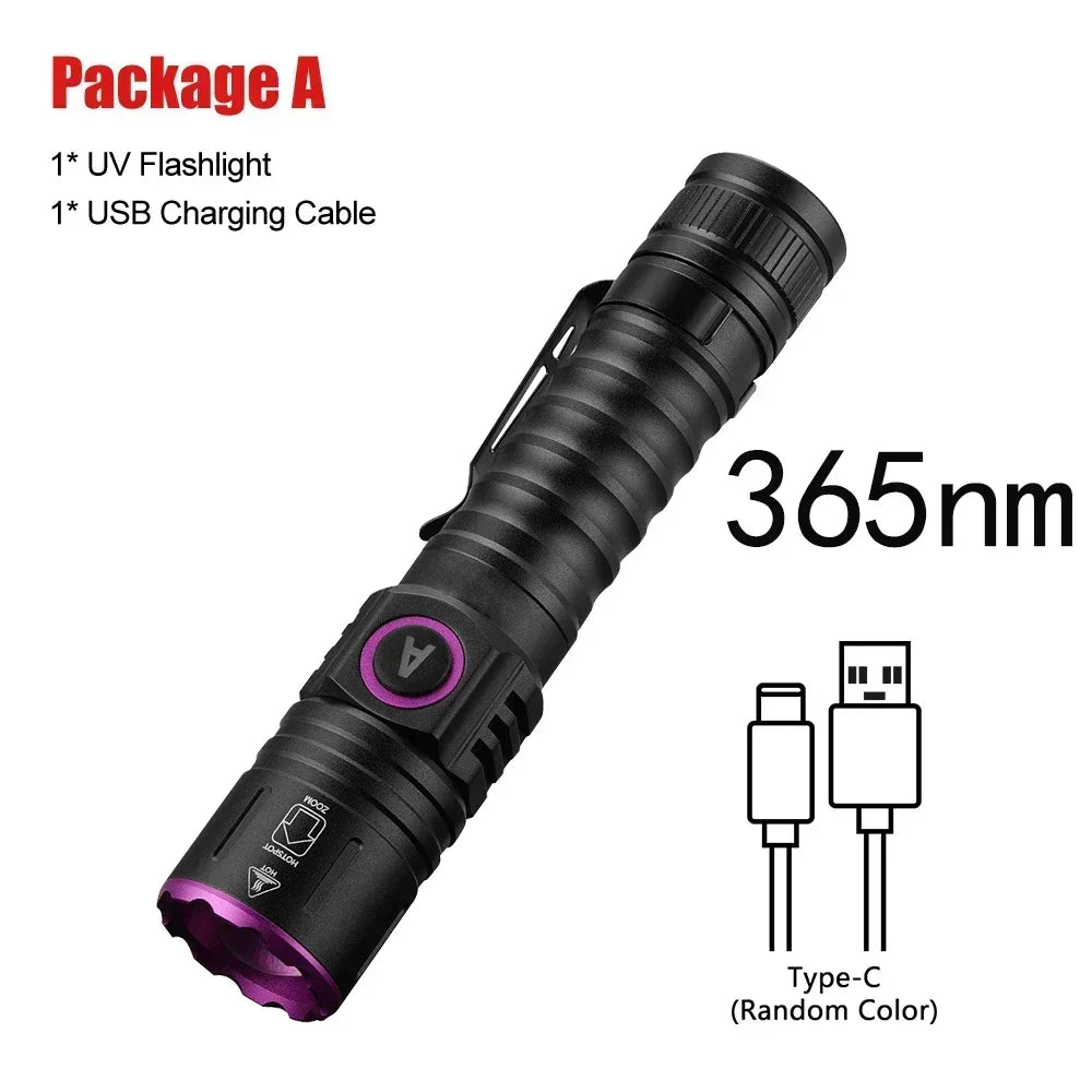 POCKETMAN 365/395nm UV Black Light Flashlight | Type-C USB
