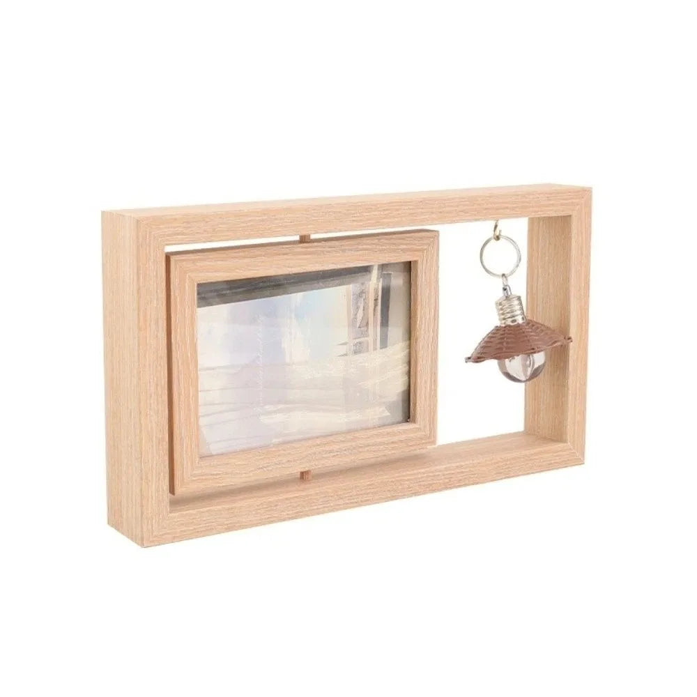 Double-Sided Rotating Wooden Photo Frame | Flip Design Decorative Picture Frame Oasis Select 6 Inches