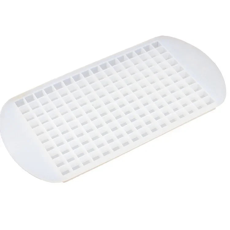 160 Grid Mini Silicone Ice Tray Ice Cubes Foldable Ice Mold Ice Breaker Ice Grid Tray Small Square Mold Ice Maker Silicone Mold Oasis Select Transparent-White