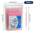 Toothpick Disposable Family Box Packed Portable Ultra Fine Pick Double Head High End Personality Creative Fruit Stick 200 Pieces Oasis Select Pink 1x box
