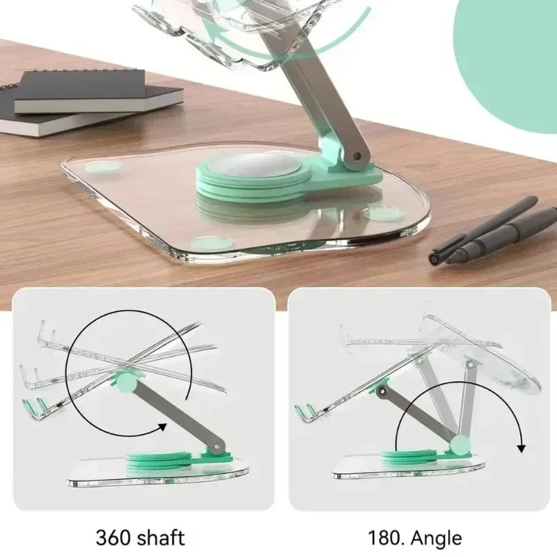 Universal Foldable Mobile Phone Holder 360 Degree Rotating Swivel Tablet Riser Anti Slip Height Adjustable for iPad/iPhone Stand Oasis Select
