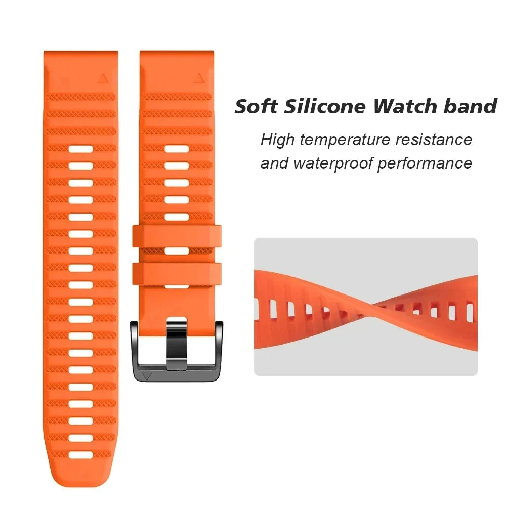 QuickFit Silicone Watch Band for Garmin Fenix 7 6 – 22mm & 26mm Silicone Watch Band Oasis Select