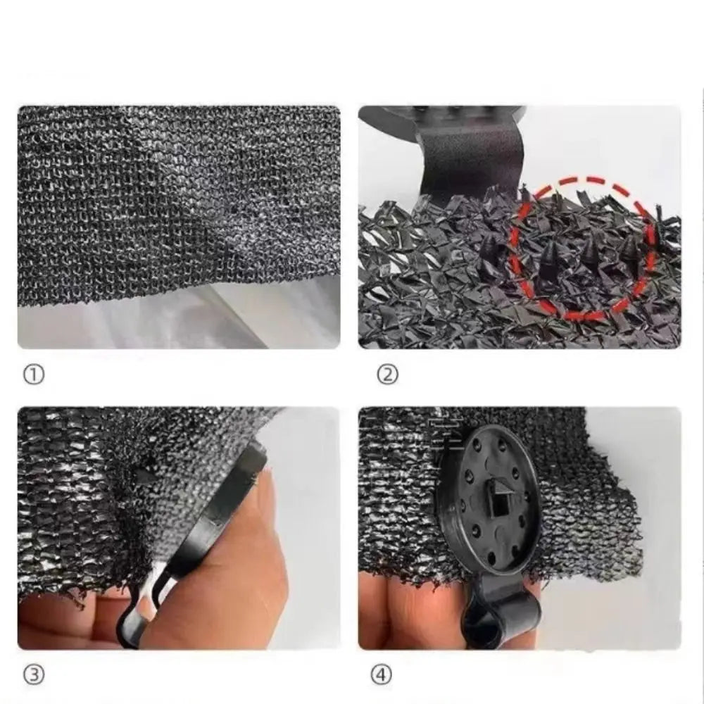 100pcs Plastic Sunshade Net Fixing Clip Special Reusable Hook Clip Black Removable Sunshade Network Card Clip Outdoor Oasis Select
