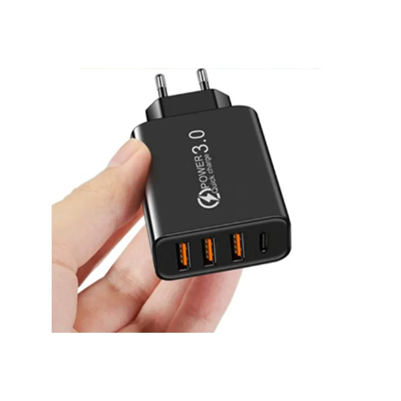 20W USB Charger QC 3.0 Type C PD Fast Charge For iPhone 12 13 Max Samsung S21 Huawei Xiaomi Mobile Phone EU/US Plug Wall Charger Oasis Select EU Plug Black