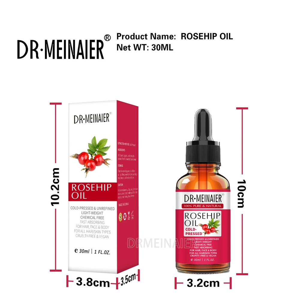 30ml Rosehip Oil Facial Serum Moisturizing and Fading Wrinkles Organic Face Serum Fine Pore Anti-aging Essential Oil Oasis Select A 30ml