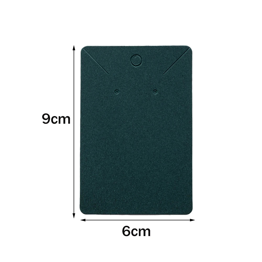 50pcs 6x9cm Kraft Earring Cards Necklace Display Cards Paper Ear Studs for Selling Hanging Earring Necklace DIY Crafts Retail Oasis Select Dark Green