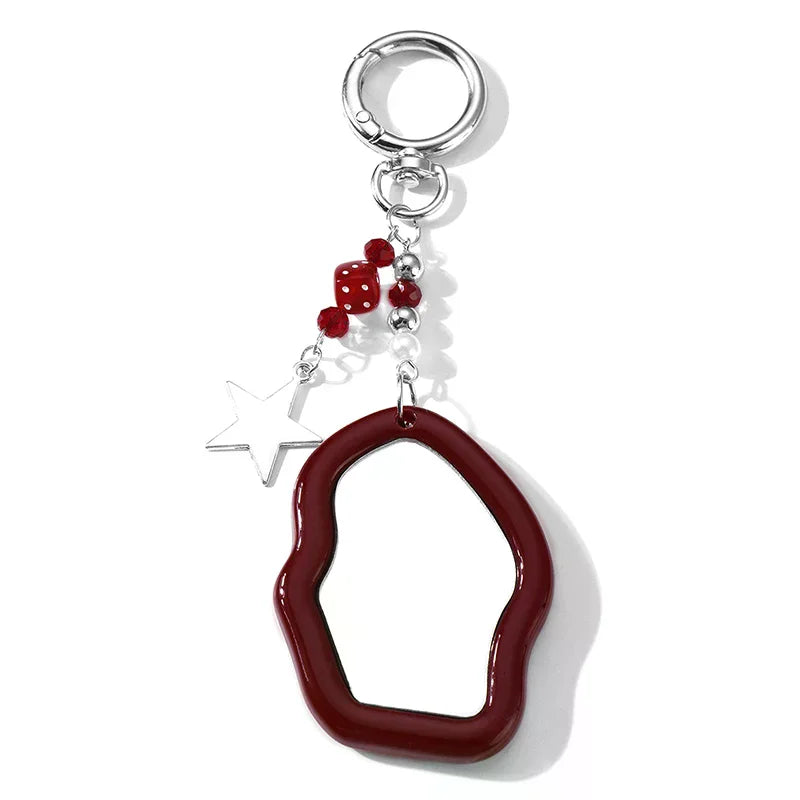 Y2K Red Bow Mirror Charm Keychain | Bag & Phone Pendant Charm Keychain Oasis Select