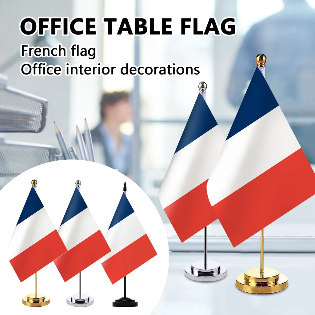 French Flag Table Stand – 14x21cm Desk Flag of France Desk Table Flag Oasis Select