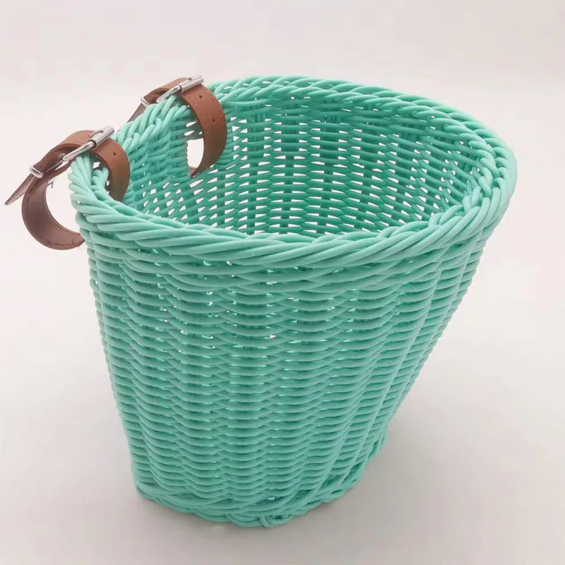 Eco-friendly Woven Rattan Baskets - Fit Scooters Baby Walkers Children's Bikes & Electric Vehicles Multiple Sizes Rattan Basket Oasis Select Green A 22x18x18CM