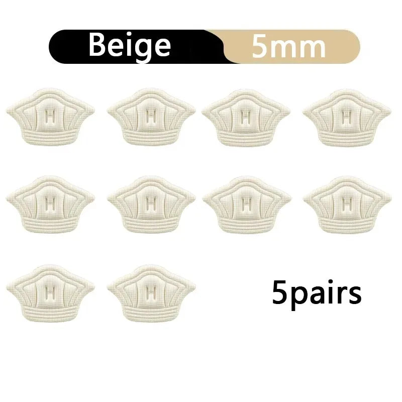 3/5pairs insoles patch heel pads for sport shoes back sticker adjustable size antiwear feet pad cushion insert insole Oasis Select Beige-5mm-5pairs