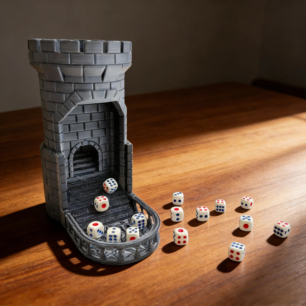 Creative 3D Printed Auto Reset Dice Roller Portable Dice Cup Tabletop Board Game Accessories Party Family Entertainment Oasis Select