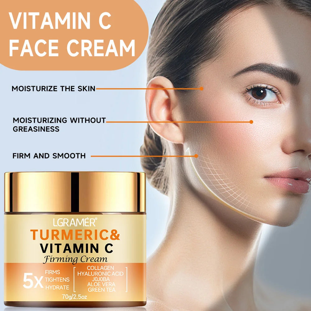 Turmeric Vitamin C Face Cream – Brightening & Firming Moisturizer