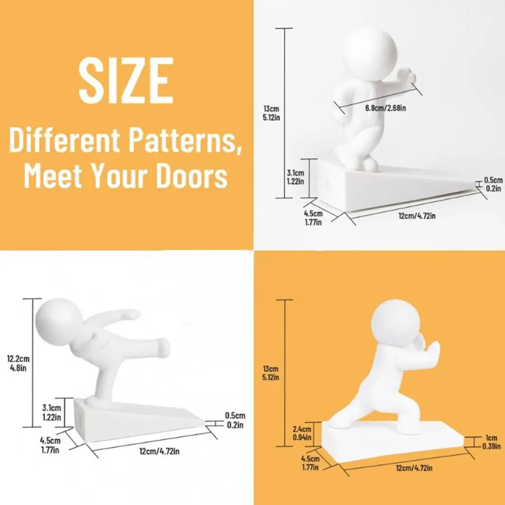Cute Cartoon Decorative Door Stop No Drilling Action Figure Door Stopper Non-slip Anti Collision Door Bumper for Home&Bedroom Oasis Select