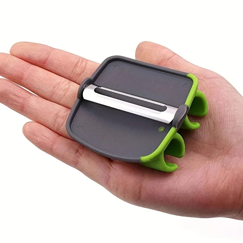 1pc Stainless Steel Handheld Vegetable Peeler with Rubber Finger Grip Comfortable Palm Peeler Suitable for Carrots, Etc Oasis Select