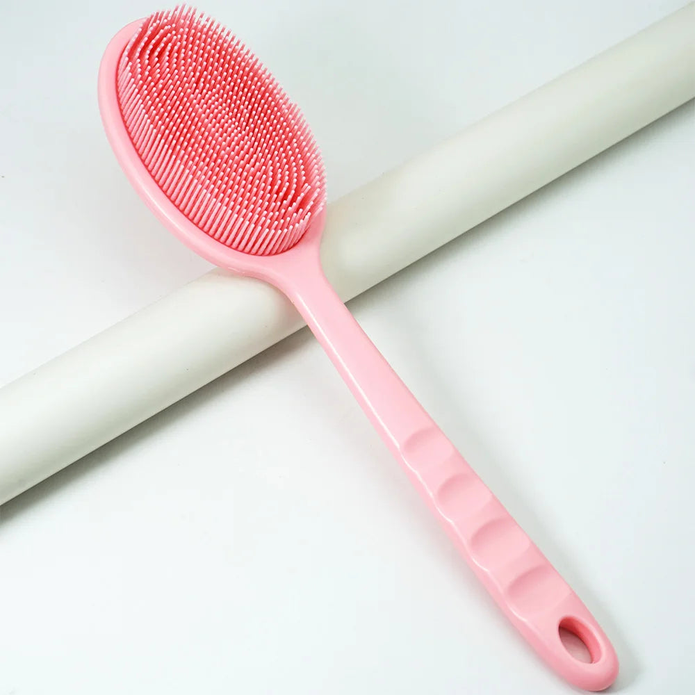 Bath Soft Back Brush Bath Shower Sponge Scrubbing Brush with Handle Exfoliating Scrub Skin Massager Exfoliating Bathroom Brush Oasis Select