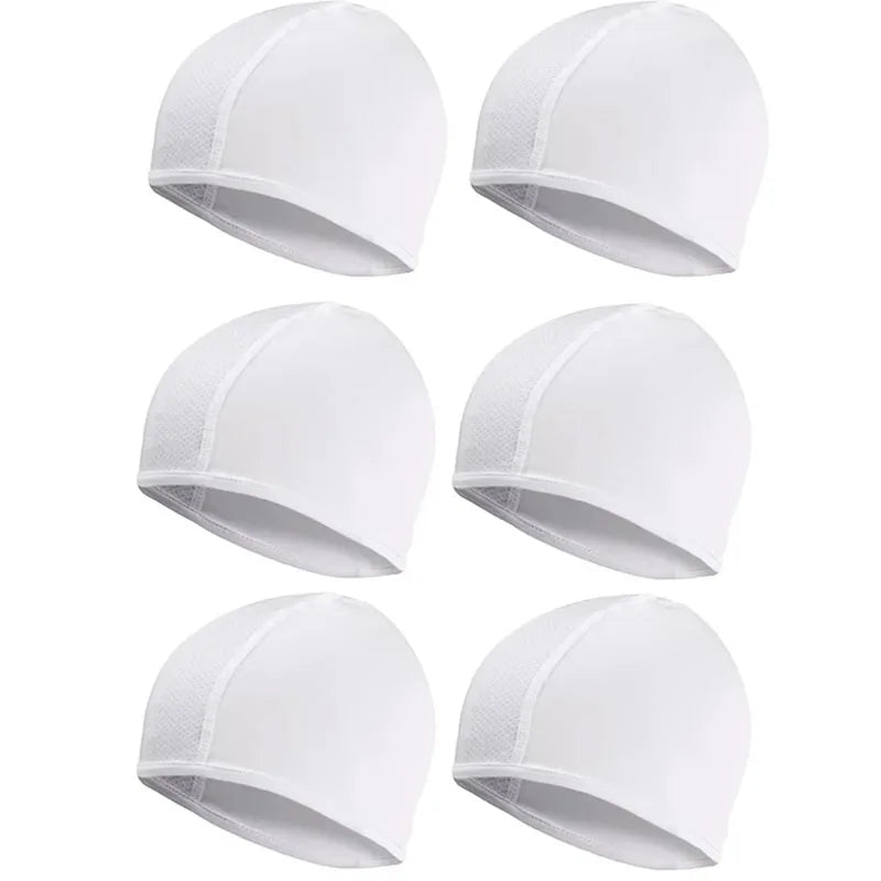 2/4/6pcs Motorcycle Helmet Inner Cap Hat Quick Dry Breathable Hat Racing Cap Under Helmet Beanie Cap Motocross Motor Helmet Hat Oasis Select 6pcs White