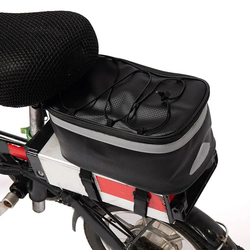 Black Bike Pannier Bag 6L Capacity Backseat Bag Dimensions Convenient Access Quick Release Fixing System For Bicycle Oasis Select