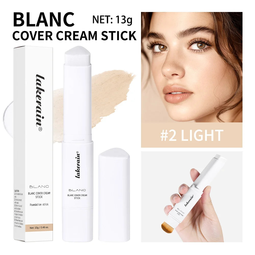 Foundation Stick Color Changing Foundation Detachable Brush Blanc Cover Cream Stick High Coverage Smoothly Blending Base Makeup Oasis Select 02 Light