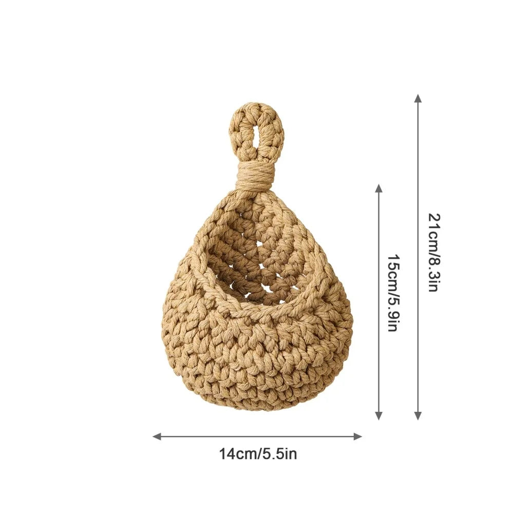Fruit Vegetable Basket XS-2XL Handwoven Wall Hanging Teardrop Plant Basket Kitchen Table Wall Hanging Storage Basket Container Oasis Select XS