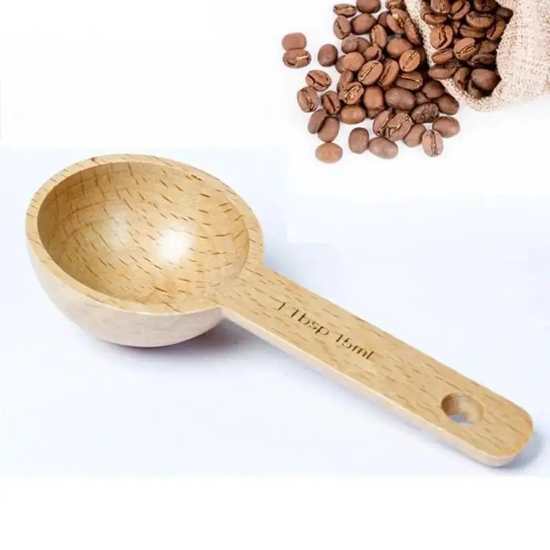Wooden Measuring Spoon Portable Beech Walnut 7.5-45ML Non-Slip Kitchen Tool for Household Baking Cooking Flour Sugar Measuring Oasis Select